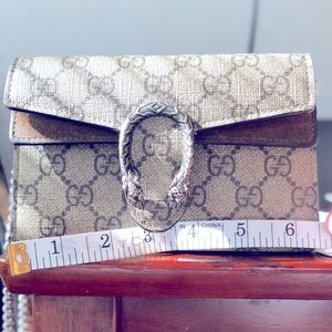 Gucci-GG Supreme Super Mini Dionysus Bag Taupe